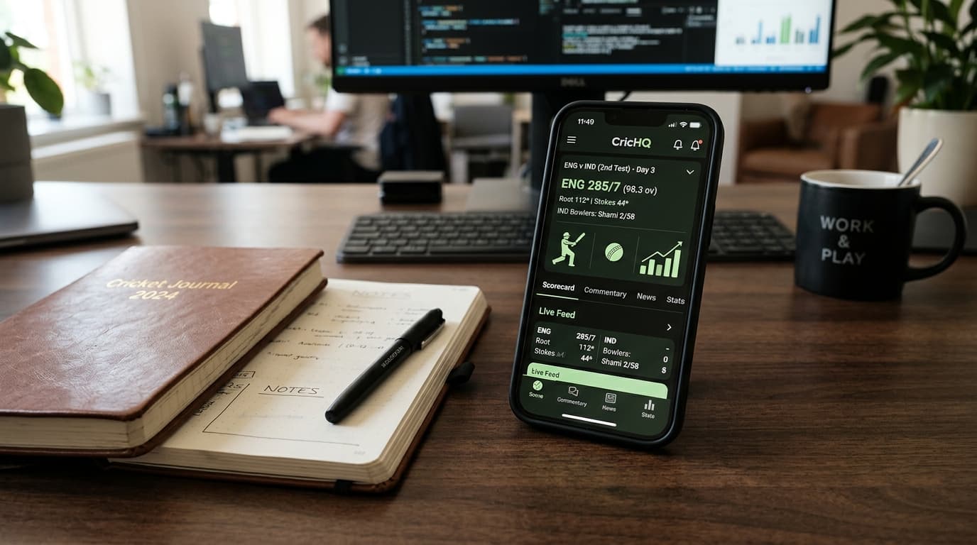 Cricket app on desk