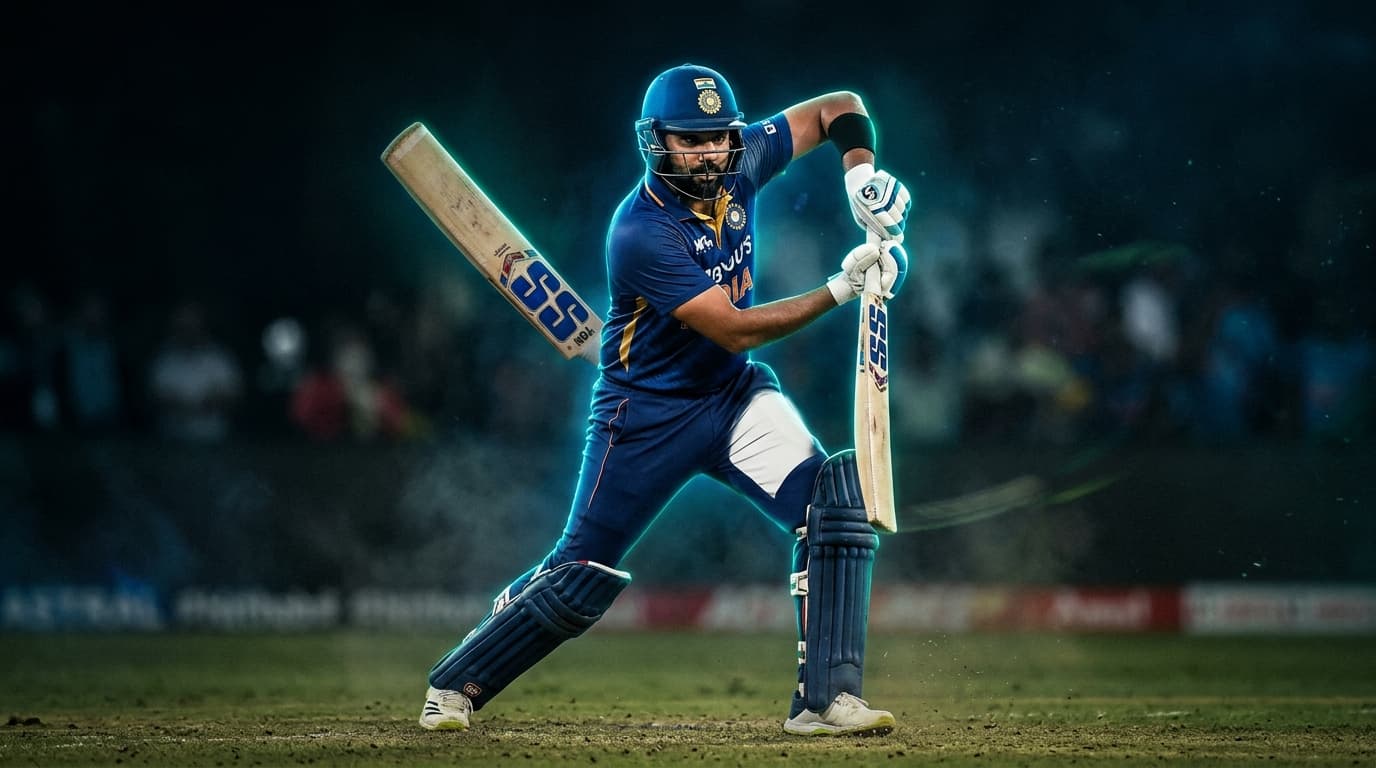 Professional cricket player portrait